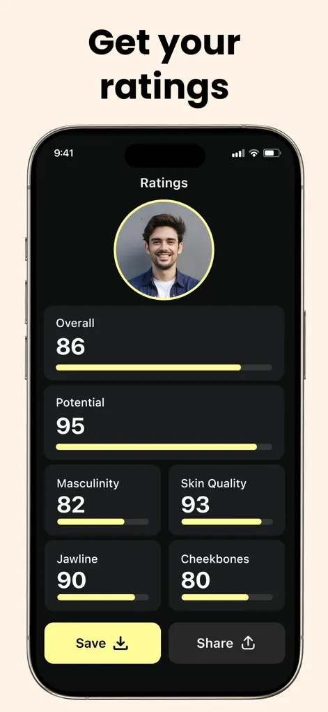 AI face scan mapping facial features in LooksBoost AI